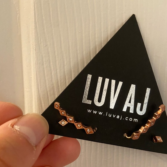 LUV AJ diamond kite crawler earring set - Picture 4 of 6